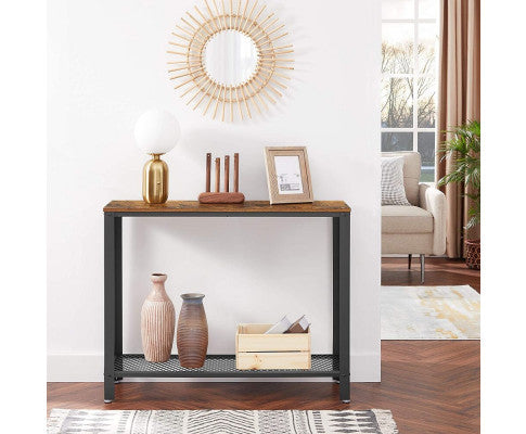 VASAGLE Console Table Rustic Brown and Black