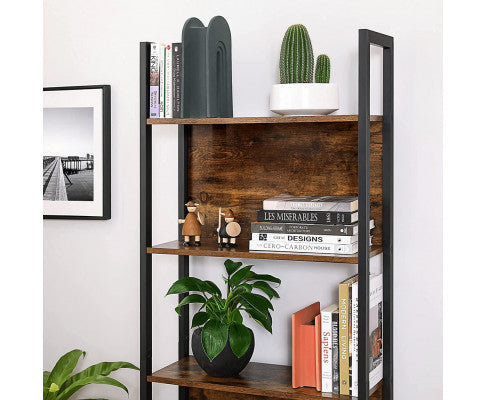 VASAGLE Bookshelf with 5 Shelves Rustic Brown and Black