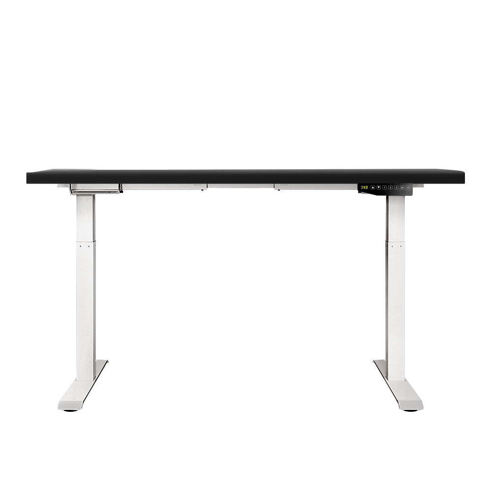 Artiss Standing Desk Adjustable Height Desk Dual Motor Electric White Frame Black Desk Top 120cm